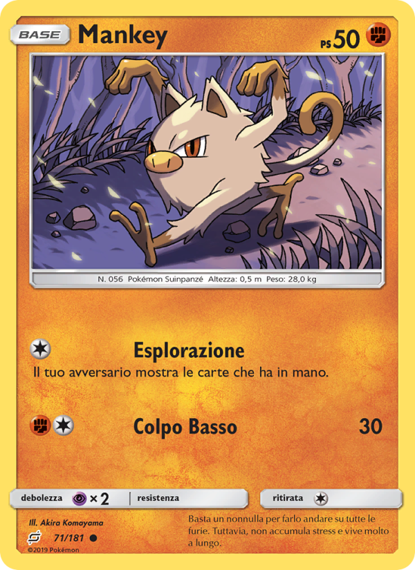 Mankey 071/196 — Gioco di Squadra (Italian Pokémon TCG card)