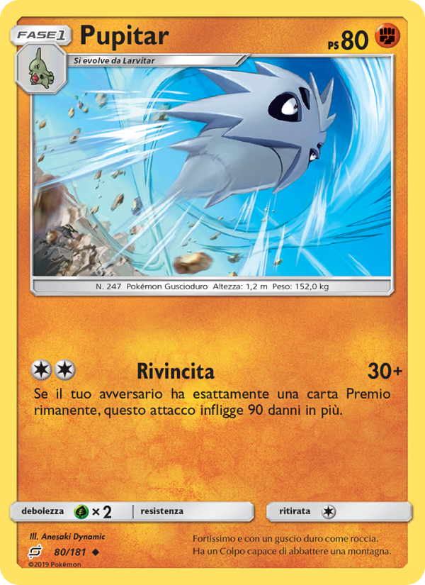 Pupitar 080/196 — Gioco di Squadra (Italian Pokémon TCG card)