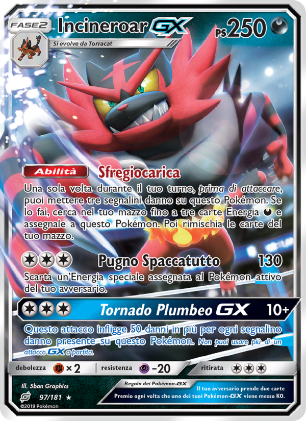 Incineroar GX 097/196 — Gioco di Squadra (Italian Pokémon TCG card)