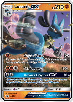 Lucario GX SM100 — Sole e Luna Promo (Italian Pokémon TCG card)