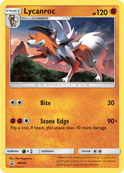 Lycanroc SM105 — Sole e Luna Promo (Italian Pokémon TCG card)