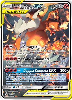 Reshiram e Charizard GX SM201 — Sole e Luna Promo (Italian Pokémon TCG card)
