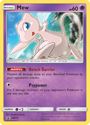 Mew SM215 — Sole e Luna Promo (Italian Pokémon TCG card)