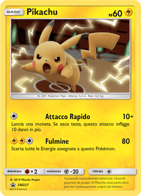 Pikachu SM227 — Sole e Luna Promo (Italian Pokémon TCG card)