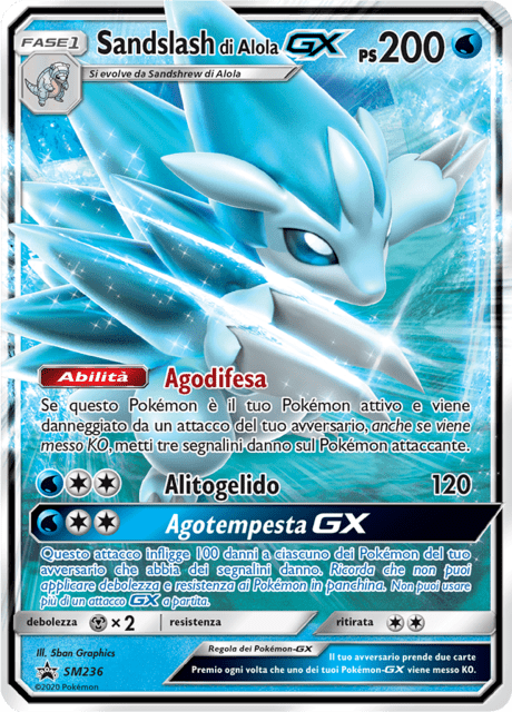 Sandslash di Alola GX SM236 — Sole e Luna Promo (Italian Pokémon TCG card)