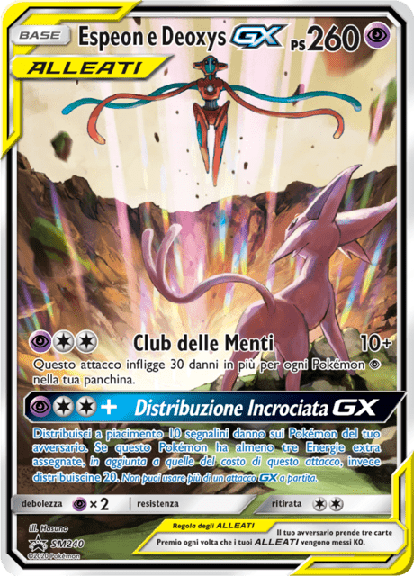 Espeon e Deoxys GX SM240 — Sole e Luna Promo (Italian Pokémon TCG card)