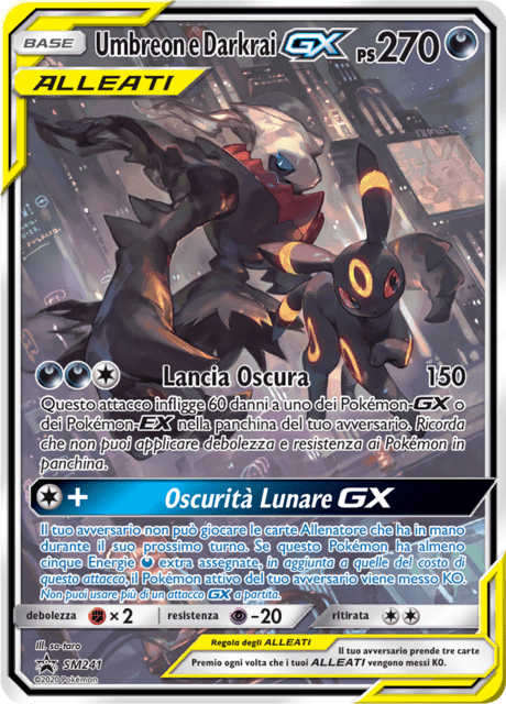 Umbreon e Darkrai GX SM241 — Sole e Luna Promo (Italian Pokémon TCG card)