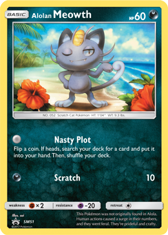 Meowth di Alola SM51 — Sole e Luna Promo (Italian Pokémon TCG card)