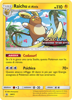Raichu di Alola SM72 — Sole e Luna Promo (Italian Pokémon TCG card)