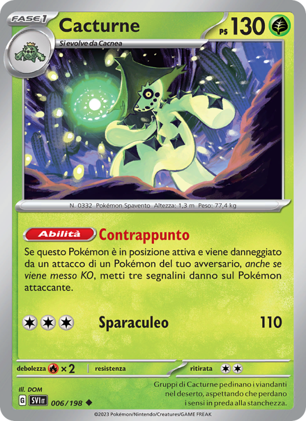 Cacturne 006/258 — Scarlatto e Violetto (Italian Pokémon TCG card)