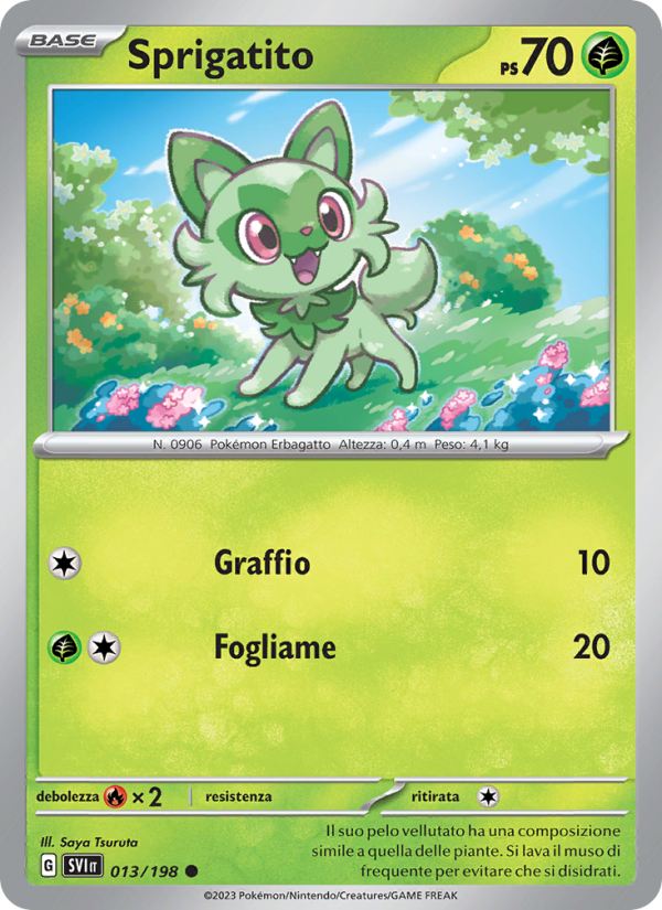 Sprigatito 013/258 — Scarlet & Violet (Italian Pokémon TCG card)