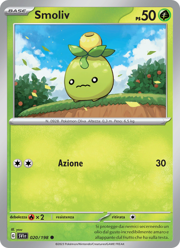 Smoliv 020/258 — Scarlatto e Violetto (Italian Pokémon TCG card)