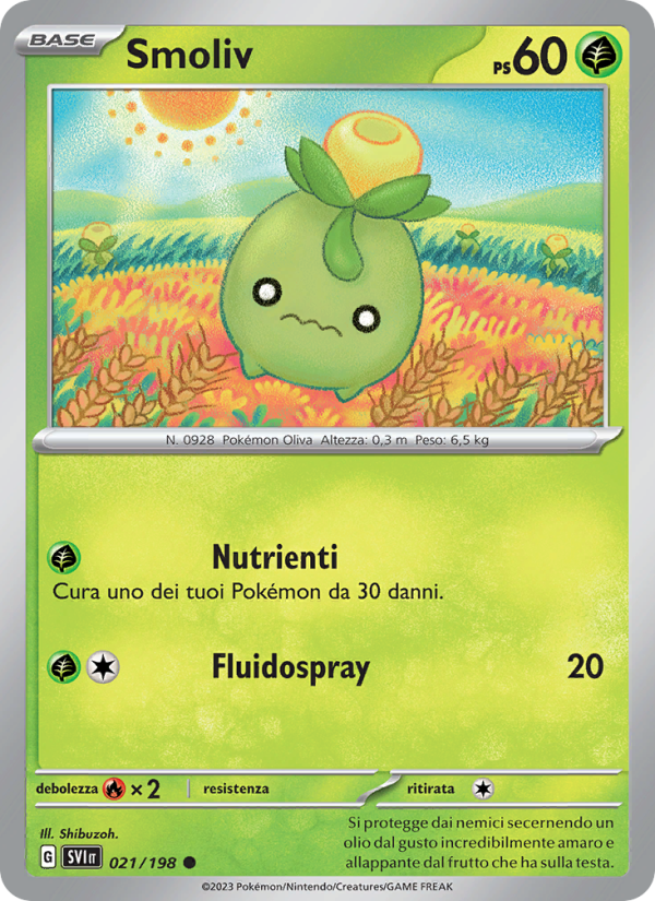 Smoliv 021/258 — Scarlatto e Violetto (Italian Pokémon TCG card)