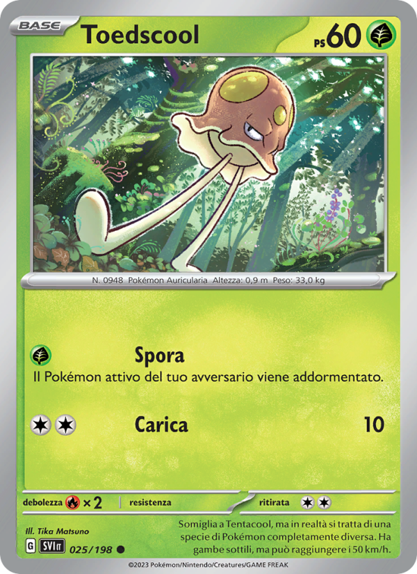 Toedscool 025/258 — Scarlatto e Violetto (Italian Pokémon TCG card)