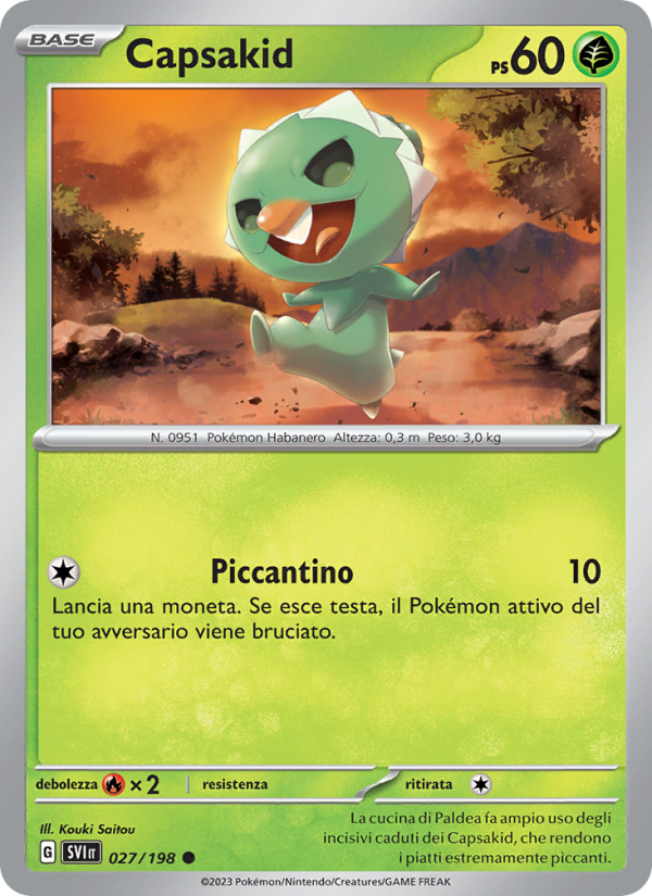 Capsakid 027/258 — Scarlatto e Violetto (Italian Pokémon TCG card)