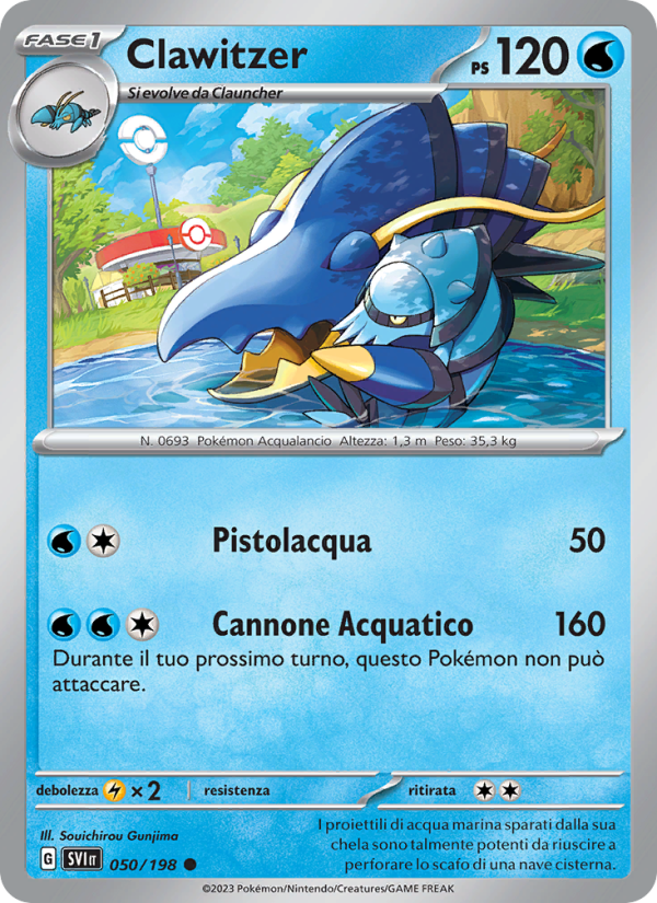 Clawitzer 050/258 — Scarlet & Violet (Italian Pokémon TCG card)