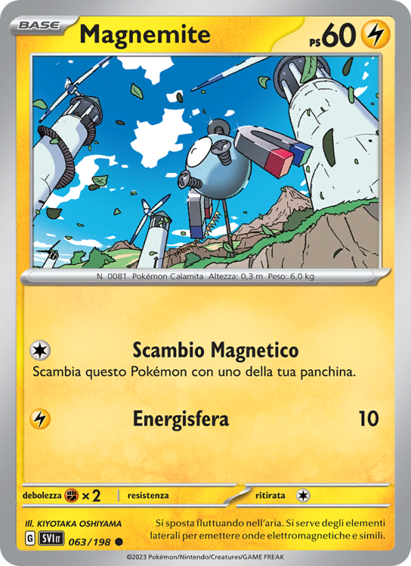 Magnemite 063/258 — Scarlatto e Violetto (Italian Pokémon TCG card)