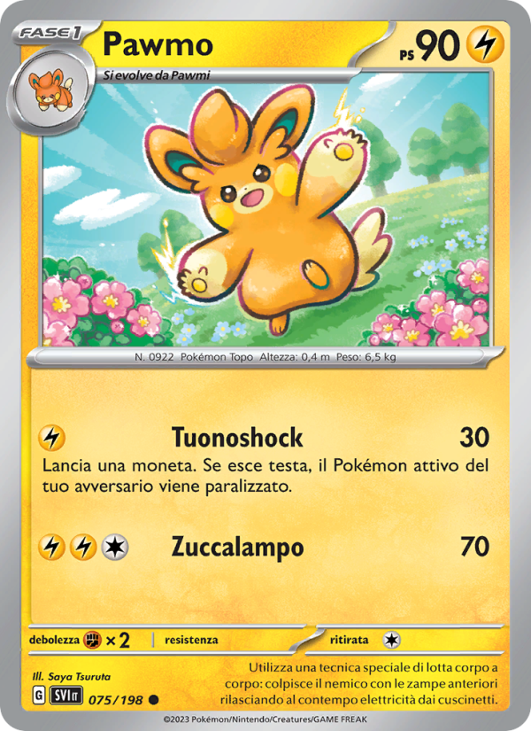 Pawmo 075/258 — Scarlatto e Violetto (Italian Pokémon TCG card)