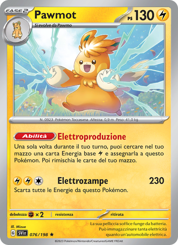 Pawmot 076/258 — Scarlatto e Violetto (Italian Pokémon TCG card)