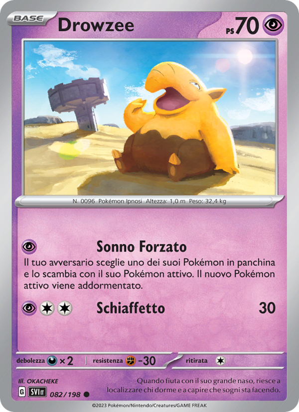 Drowzee 082/258 — Scarlatto e Violetto (Italian Pokémon TCG card)