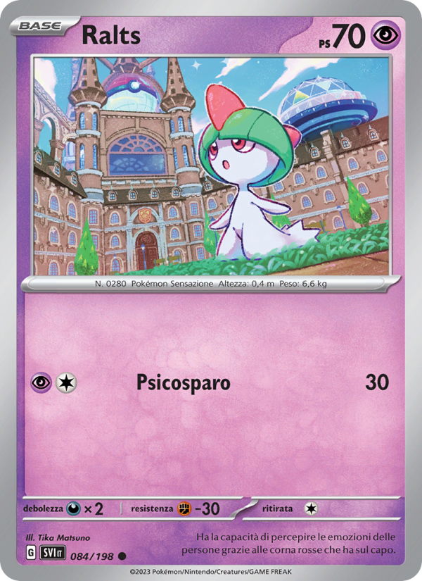 Ralts 084/258 — Scarlatto e Violetto (Italian Pokémon TCG card)