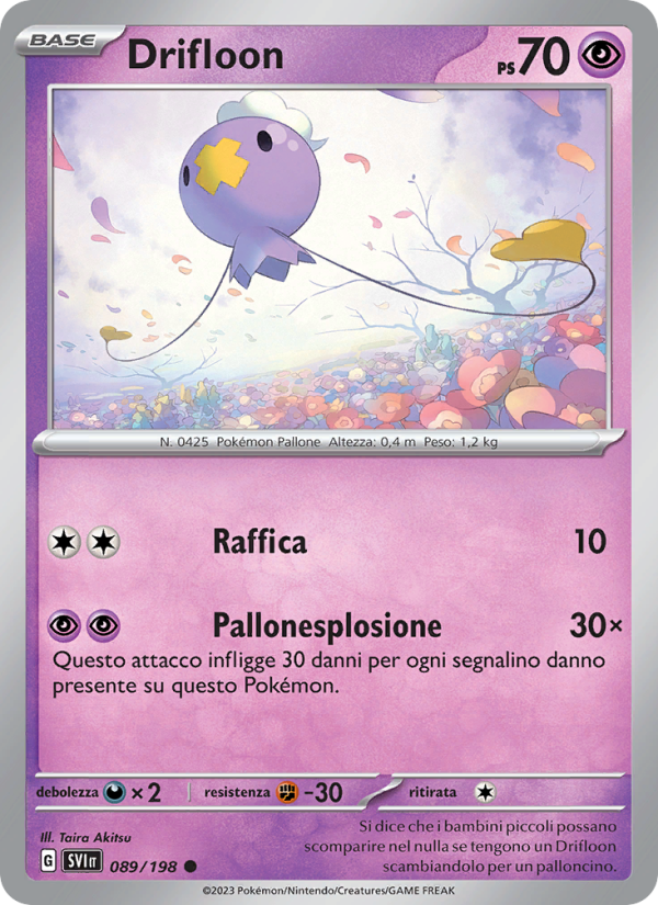 Drifloon 089/258 — Scarlatto e Violetto (Italian Pokémon TCG card)