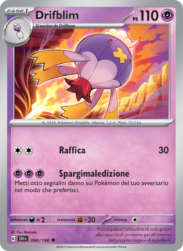 Drifblim 090/258 — Scarlatto e Violetto (Italian Pokémon TCG card)