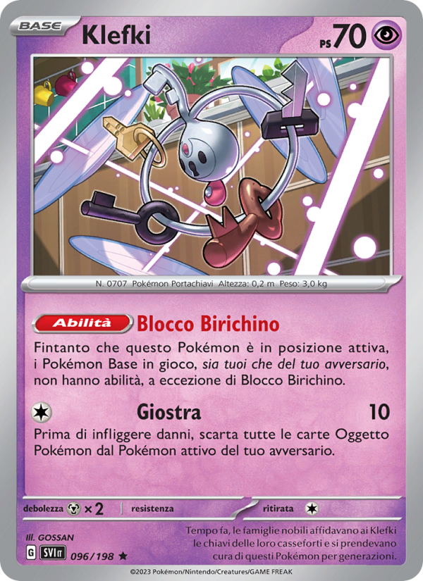 Klefki 096/258 — Scarlatto e Violetto (Italian Pokémon TCG card)