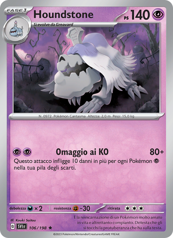 Houndstone 106/258 — Scarlatto e Violetto (Italian Pokémon TCG card)