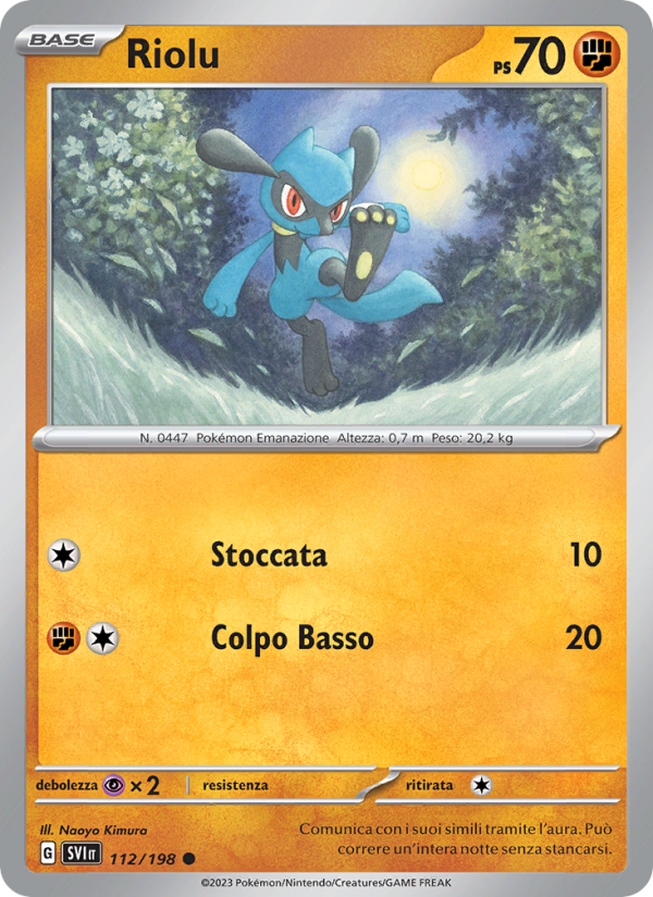Riolu 112/258 — Scarlatto e Violetto (Italian Pokémon TCG card)