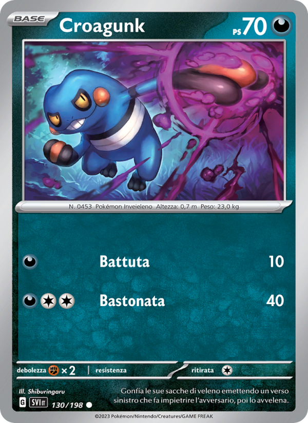 Croagunk 130/258 — Scarlet & Violet (Italian Pokémon TCG card)