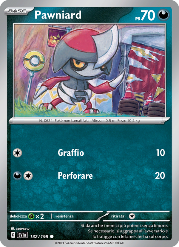 Pawniard 132/258 — Scarlatto e Violetto (Italian Pokémon TCG card)