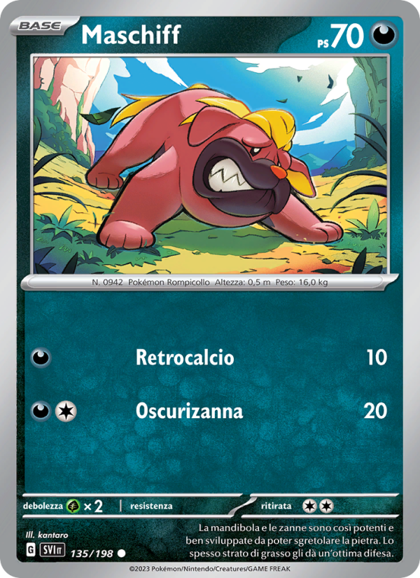 Maschiff 135/258 — Scarlatto e Violetto (Italian Pokémon TCG card)