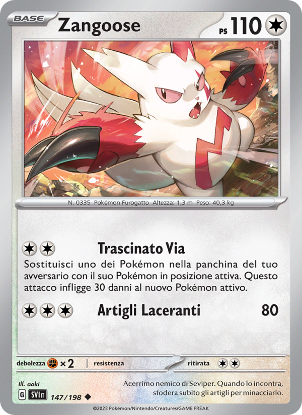 Zangoose 147/258 — Scarlet & Violet (Italian Pokémon TCG card)