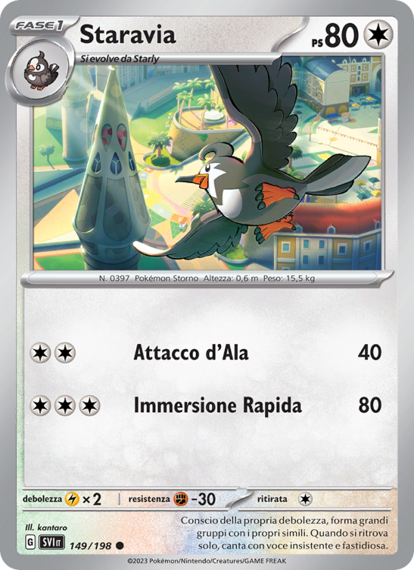 Staravia 149/258 — Scarlatto e Violetto (Italian Pokémon TCG card)