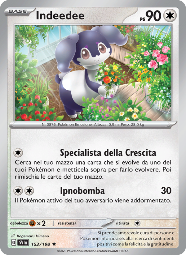 Indeedee 153/258 — Scarlatto e Violetto (Italian Pokémon TCG card)