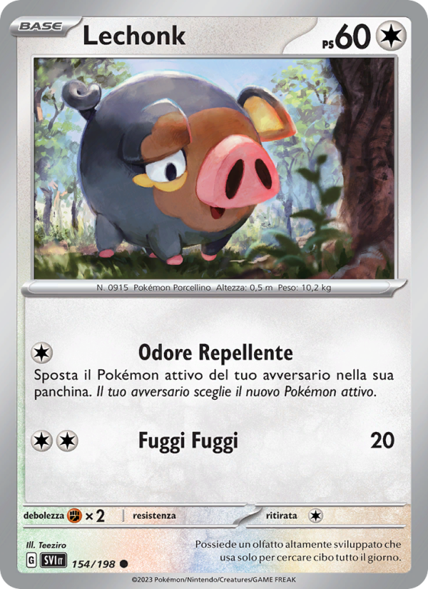 Lechonk 154/258 — Scarlatto e Violetto (Italian Pokémon TCG card)