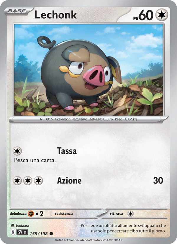 Lechonk 155/258 — Scarlatto e Violetto (Italian Pokémon TCG card)