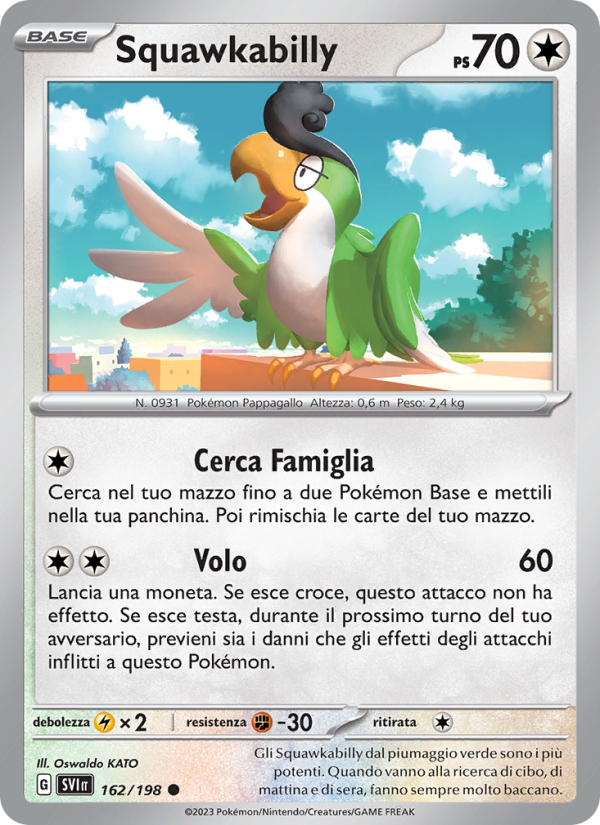 Squawkabilly 162/258 — Scarlet & Violet (Italian Pokémon TCG card)