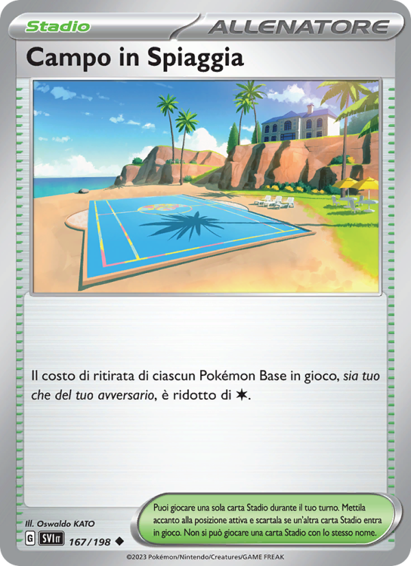 Campo in Spiaggia 167/258 — Scarlatto e Violetto (Italian Pokémon TCG card)