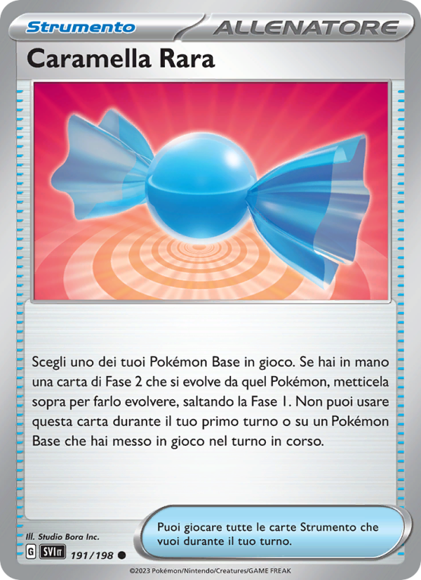 Caramella Rara 191/258 — Scarlatto e Violetto (Italian Pokémon TCG card)