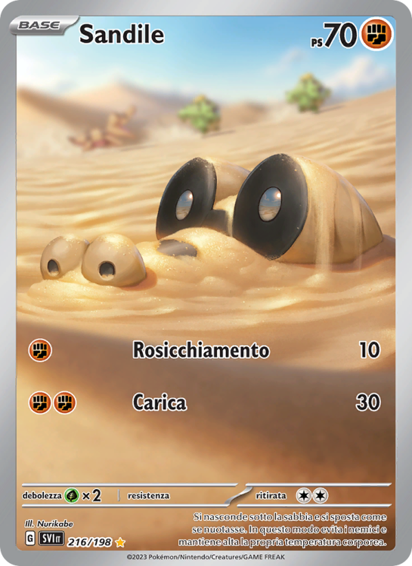 Sandile 216/258 — Scarlatto e Violetto (Italian Pokémon TCG card)