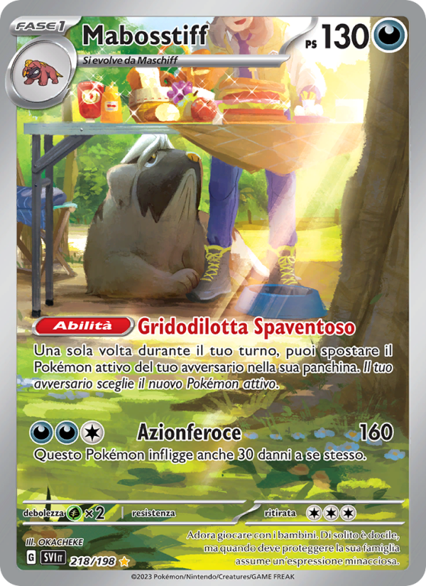 Mabosstiff 218/258 — Scarlatto e Violetto (Italian Pokémon TCG card)