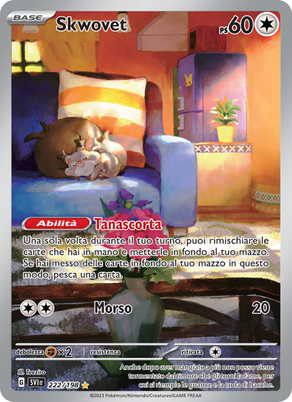 Skwovet 222/258 — Scarlatto e Violetto (Italian Pokémon TCG card)