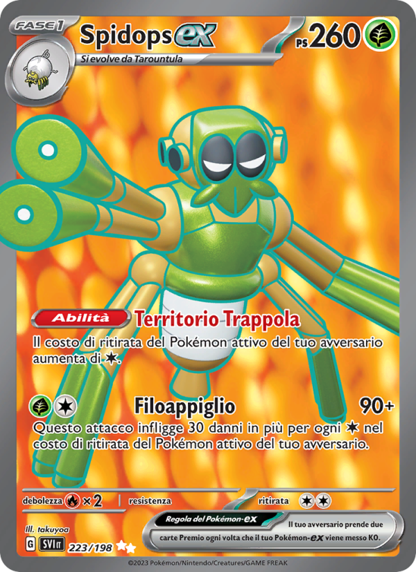 Spidops-ex 223/258 — Scarlatto e Violetto (Italian Pokémon TCG card)
