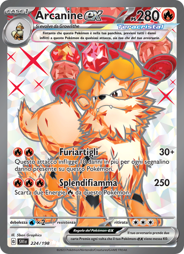 Arcanine-ex 224/258 — Scarlatto e Violetto (Italian Pokémon TCG card)