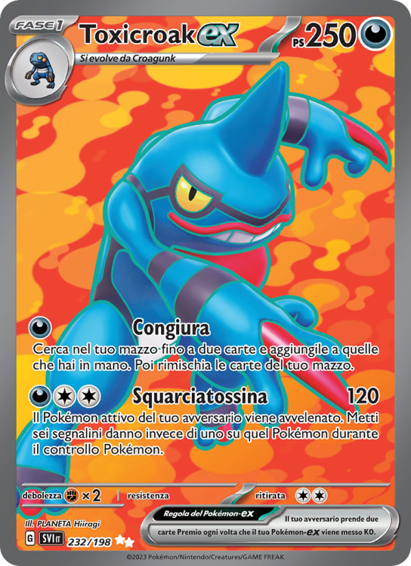 Toxicroak-ex 232/258 — Scarlatto e Violetto (Italian Pokémon TCG card)