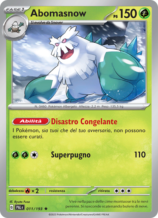 Abomasnow 011/279 — Evoluzioni a Paldea (Italian Pokémon TCG card)