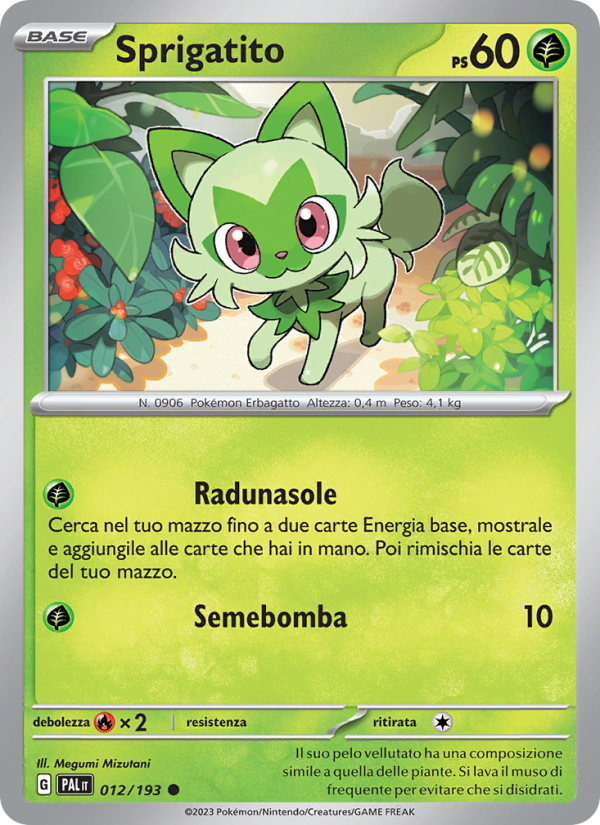 Sprigatito 012/279 — Evoluzioni a Paldea (Italian Pokémon TCG card)