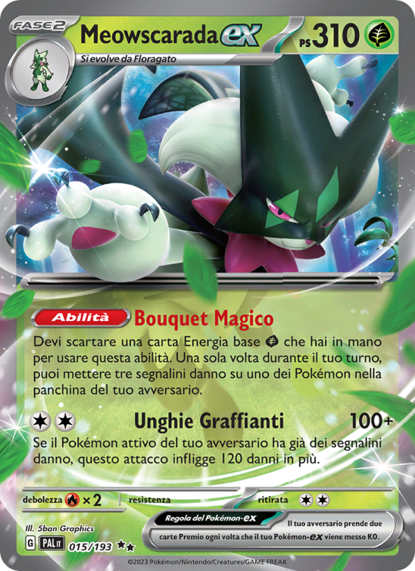 Meowscarada-ex 015/279 — Evoluzioni a Paldea (Italian Pokémon TCG card)